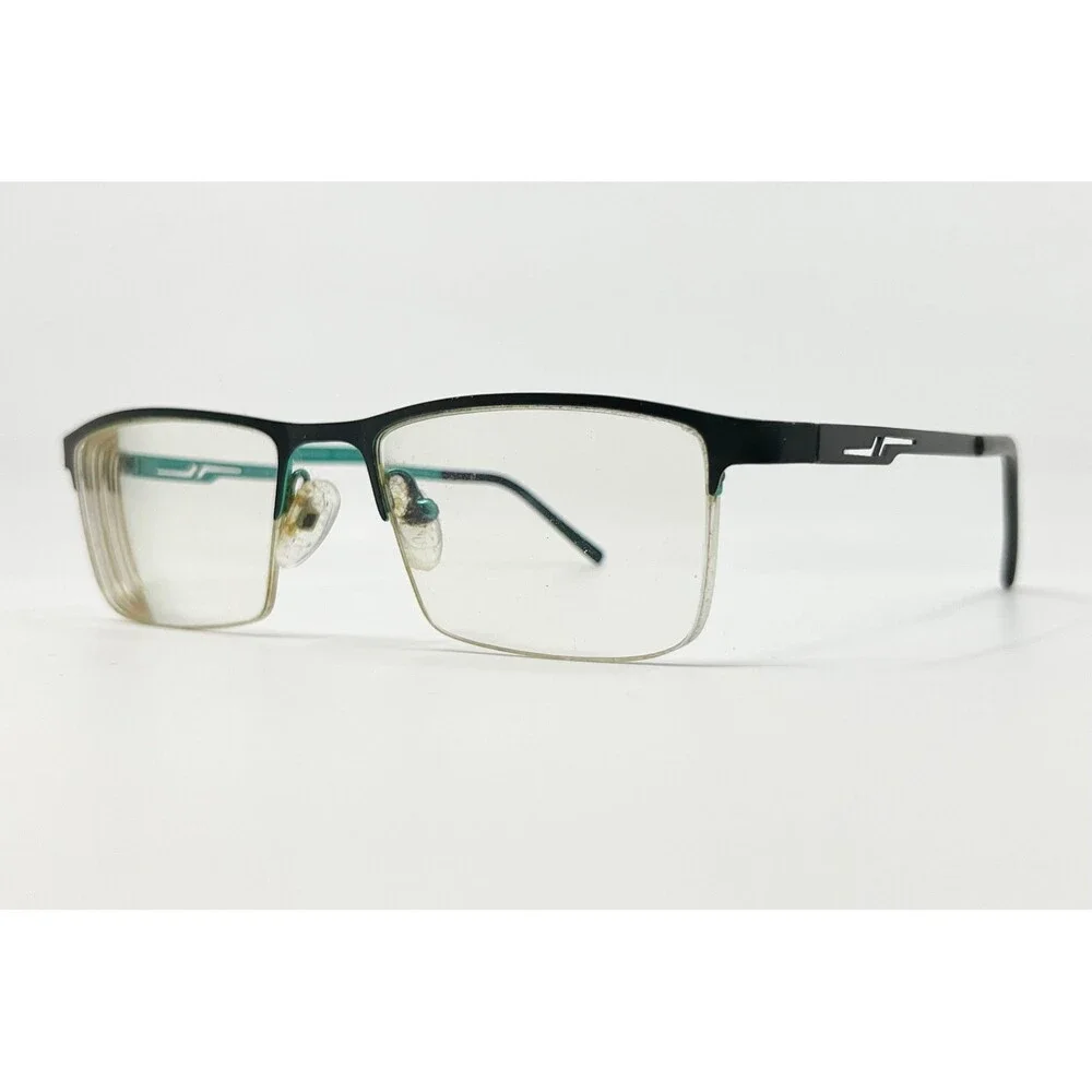 Eyebuydirect Algorithm Glasses Men Black Green Semi-Rimless Rectangle 53-19-145